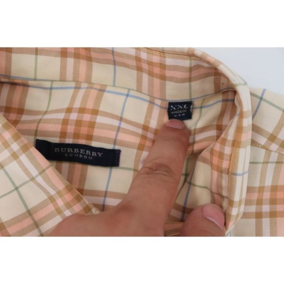 Vintage Burberry London mens XXL long sleeve button down shirt check plaid - Picture 12 of 13